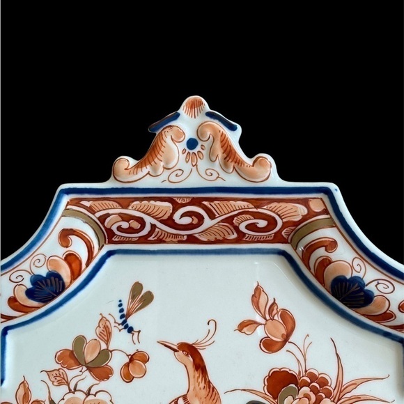 ROYAL DELFT Imari Bird of Paradise Plaque Scarce 1980s Vintage - Picture 2 of 11
